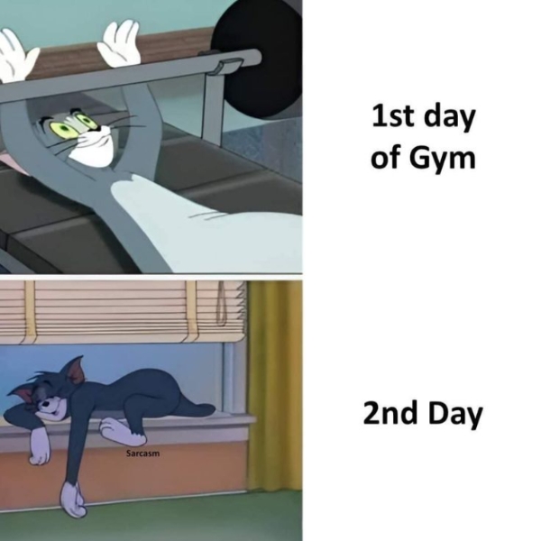 meme on 1st day at gym vs 2nd day 697 1